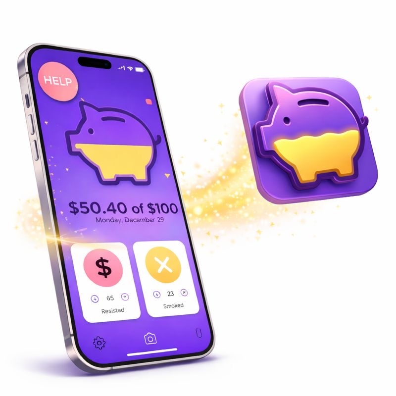 PuffPiggy app icon and launch screen — PuffPiggy